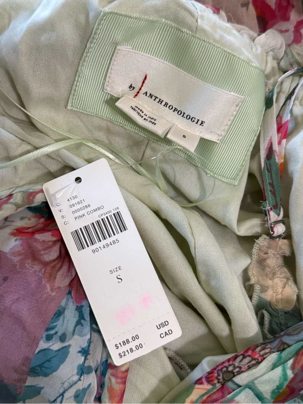 Anthropologie Chiffon Shift Patchwork Midi  Dress - Picture 7 of 9